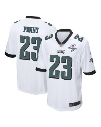 Rashaad Penny 23 Philadelphia Eagles 2023 Playoffs Patch Game Men Jersey - White