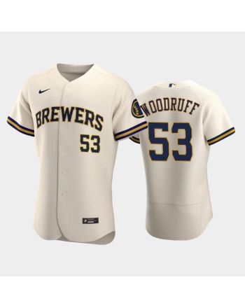 Milwaukee Brewers 53 Brandon Woodruff Home Team Cream Jersey Jersey