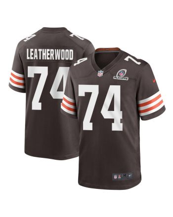 Alex Leatherwood 74 Cleveland Browns 2023 Playoffs Patch Game Men Jersey - Brown