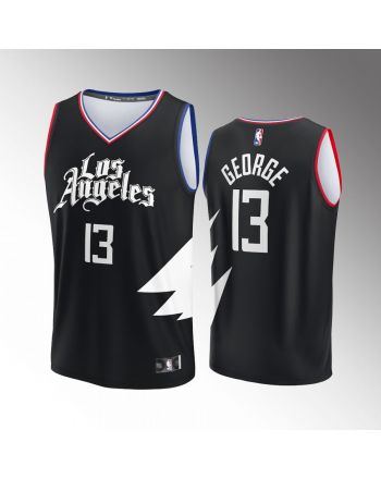 LA Clippers 13 Paul George Statement Edition Men Jersey Fast Break Player Black