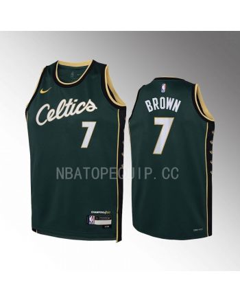 Boston Celtics Jaylen Brown 7 City Edition Green Youth Jersey Swingman