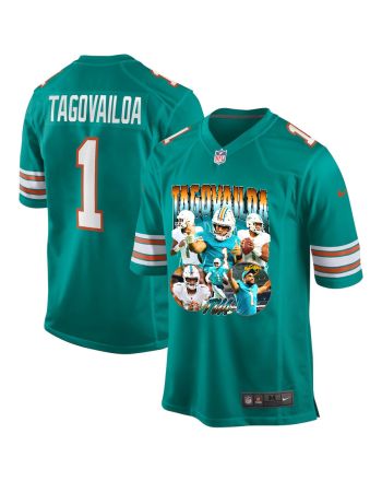 Tua Tagovailoa 1 Miami Dolphins Hawaiian Hero Game Jersey, Green- Men