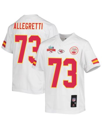 Nick Allegretti 73 Kansas City Chiefs Super Bowl LVII Champions 3 Stars Youth Game Jersey - White