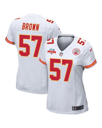 Orlando Brown 57 Kansas City Chiefs Super Bowl LVII Champions 3 Stars Women Game Jersey - White