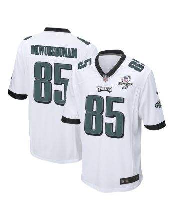 Albert Okwuegbunam 85 Philadelphia Eagles 2023 Playoffs Patch Game Men Jersey - White