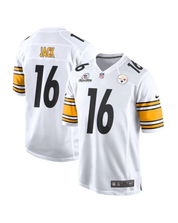 Myles Jack 16 Pittsburgh Steelers 2023 Playoffs Patch Game Men Jersey - White