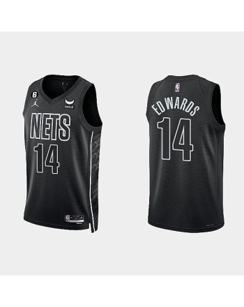 Brooklyn Nets 14 Kessler Edwards 2022-23 Statement Edition Black Men Jersey