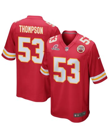 BJ Thompson 53 Kansas City Chiefs 2023 Playoffs Patch Game Men Jersey - Red