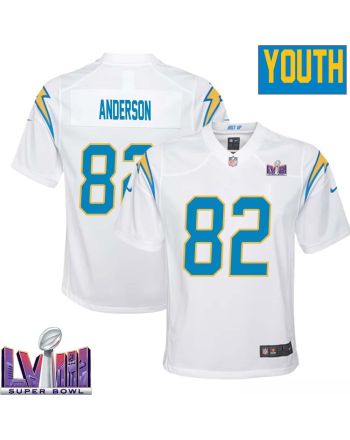 Stephen Anderson 82 Los Angeles Chargers Super Bowl LVIII YOUTH Away Game Jersey - White