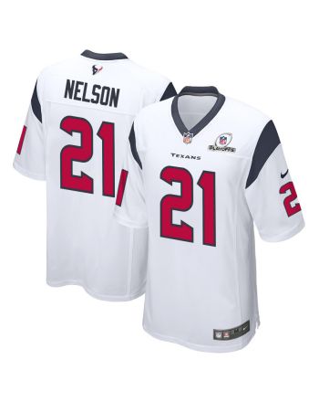 Steven Nelson 21 Houston Texans 2023 Playoffs Patch Game Men Jersey - White