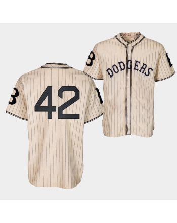 Brooklyn Dodgers Jackie Robinson 1933 Heritage 42 Gold Pinstripe Jersey