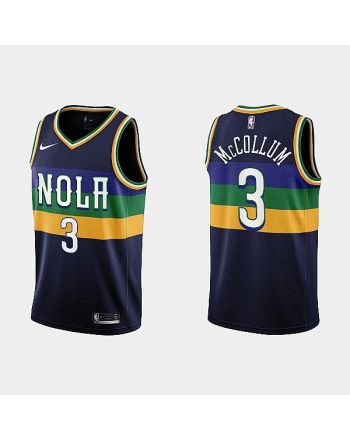 New Orleans Pelicans 3 C.J. McCollum 2022-23 City Edition Navy Men Jersey