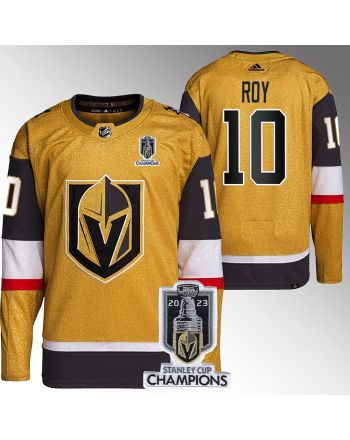 Nicolas Roy 10 Vegas Golden Knights 2023 Stanley Cup Champions Patch Breakaway Home Jersey - Gold