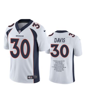 Denver Broncos Terrell Davis 30 White Career Highlight Limited Edition Jersey