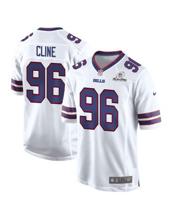 Kameron Cline 96 Buffalo Bills 2023 Playoffs Patch Game Men Jersey - White