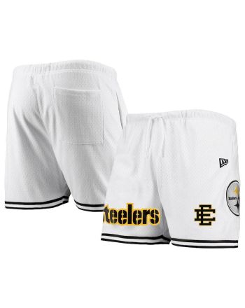 Pittsburgh Steelers Team White/Black Mesh Shorts - Men