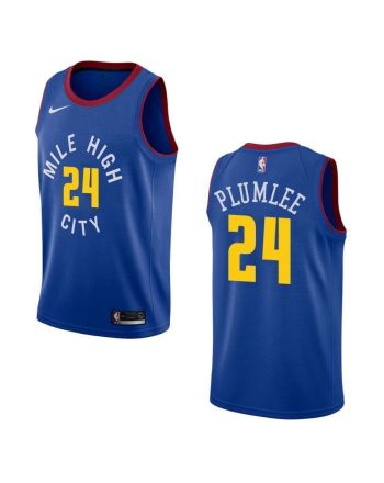 Men's Denver Nuggets 24 Mason Plumlee Statement Swingman Jersey - Blue