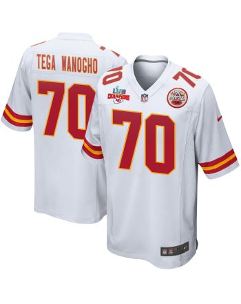 Prince Tega Wanogho 70 Kansas City Chiefs Super Bowl LVII Champions 3 Stars Men Game Jersey - White