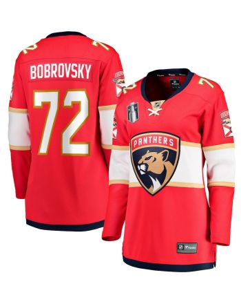 Sergei Bobrovsky 72 Florida Panthers Women's 2023 Stanley Cup Final Home Breakaway Player Jersey - Red