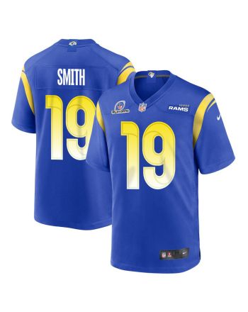 Xavier Smith 19 Los Angeles Rams 2023 Playoffs Patch Game Men Jersey - Royal