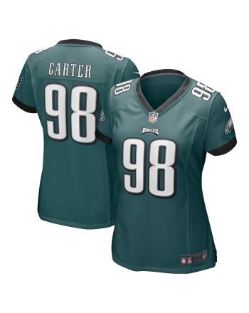 Jalen Carter 98 Philadelphia Eagles Women's 2023 Draft First Round Pick Game Jersey - Midnight Green