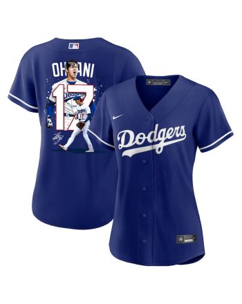 Shohei Ohtani 17 Los Angeles Dodgers Signed Number 2023 Alternate Women Jersey - Royal