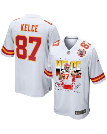 Travis Kelce 87 Kansas City Chiefs Catching Fire Game Jersey - Men, White