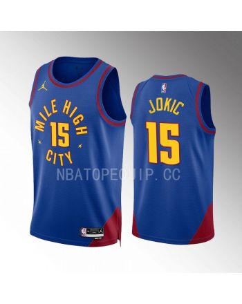 Denver Nuggets Nikola Jokic 15 2022-23 Statement Edition Blue Jersey Mile High City