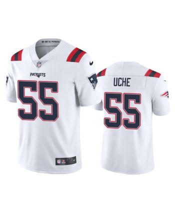 New England Patriots Josh Uche 55 White Vapor Limited Jersey