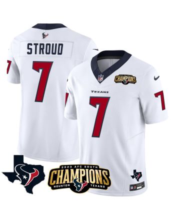 C.J. Stroud 7 Houston Texans 2023 AFC South Champions Patch Game Men Jersey - White