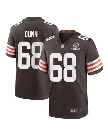 Michael Dunn 68 Cleveland Browns 2023 Playoffs Patch Game Men Jersey - Brown