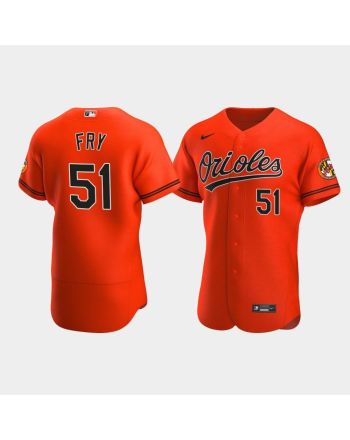 Paul Fry 51 Baltimore Orioles Orange Alternate Jersey Jersey