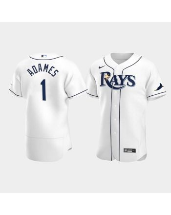 Men's Tampa Bay Rays 1 Willy Adames White Home Jersey Jersey