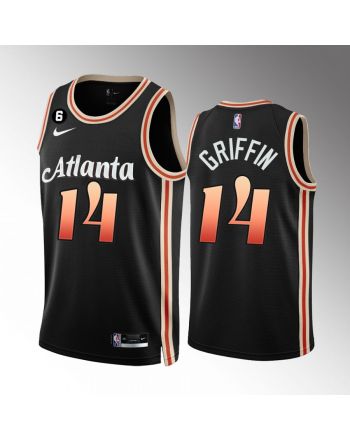 Atlanta Hawks AJ Griffin 14 2022-23 City Edition Black Men Jersey NO.6 Patch