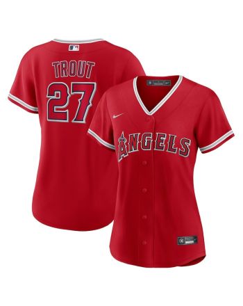 Mike Trout 27 Los Angeles Angels Women's Alternate Player Jersey - Red