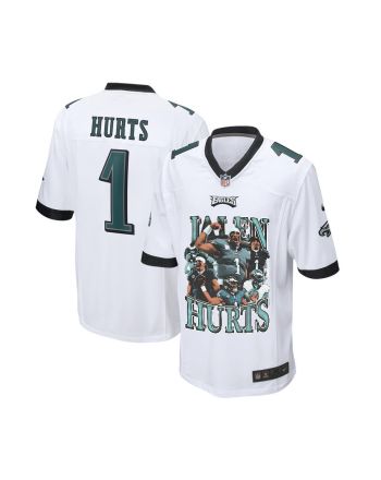 Jalen Hurts 1 Philadelphia Eagles Leadership Game YOUTH Jersey - White