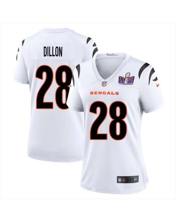 Corey Dillon 28 Cincinnati Bengals Super Bowl LVIII Women Away Limited Jersey - White