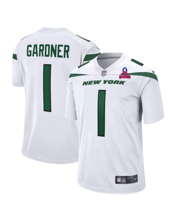 Sauce Gardner 1 New York Jets 2024 Pro Bowl Patch Game Men Jersey - White