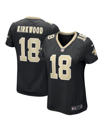 Keith Kirkwood 18 New Orleans Saints Women Team Game Jersey - Black