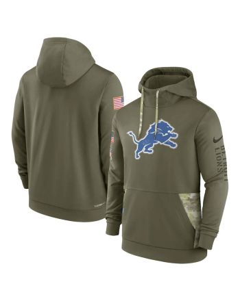 Detroit Lions 2022 Salute to Service Therma Performance Pullover Men Hoodie - Olive