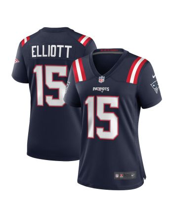 Ezekiel Elliott 15 New England Patriots Women's Game Player Jersey - Navy