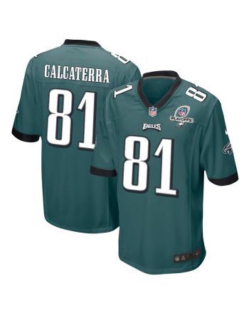 Grant Calcaterra 81 Philadelphia Eagles 2023 Playoffs Patch Game Men Jersey - Midnight Green