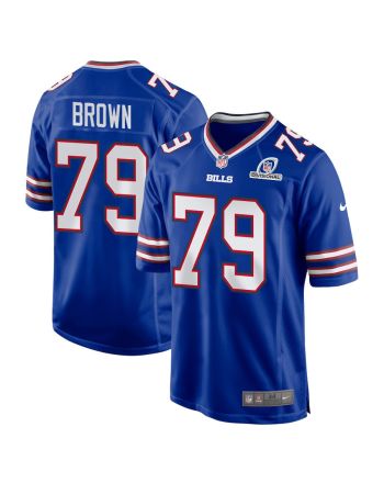 Spencer Brown 79 Buffalo Bills 2024 Divisional Patch Game Men Jersey - Royal