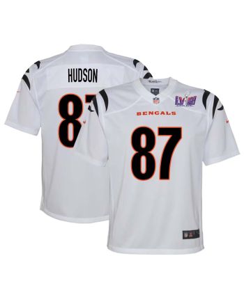 Tanner Hudson 87 Cincinnati Bengals Super Bowl LVIII YOUTH Away Limited Jersey - White