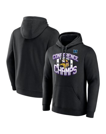 Minnesota Vikings 2022 NFC Conference Champions Icon Bold Pullover Hoodie - Black