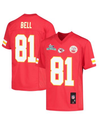 Blake Bell 81 Kansas City Chiefs Super Bowl LVII Champions Youth Game Jersey - Red