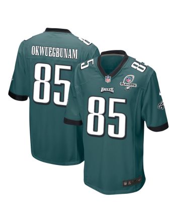 Albert Okwuegbunam 85 Philadelphia Eagles 2023 Playoffs Patch Game Men Jersey - Midnight Green