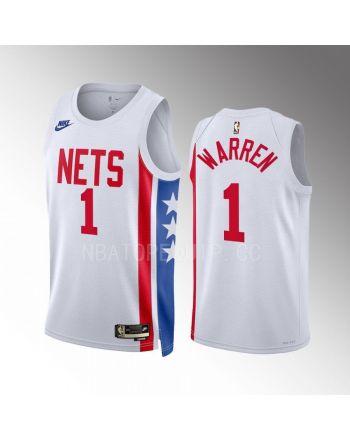 T.J. Warren 1 Brooklyn Nets 2022-23 White Classic Edition Men Jersey Swingman