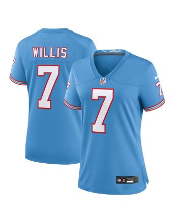 Malik Willis 7 Tennessee Titans Oilers Throwback Alternate Game Women Jersey - Light Blue