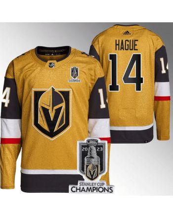 Nicolas Hague 14 Vegas Golden Knights 2023 Stanley Cup Champions Patch Breakaway Home Jersey - Gold